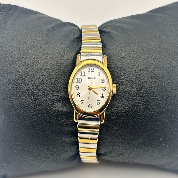 Timex T2M570 Two Tone Stainless Steel 18mm Women’s Watch Working - Picture 1 of 8